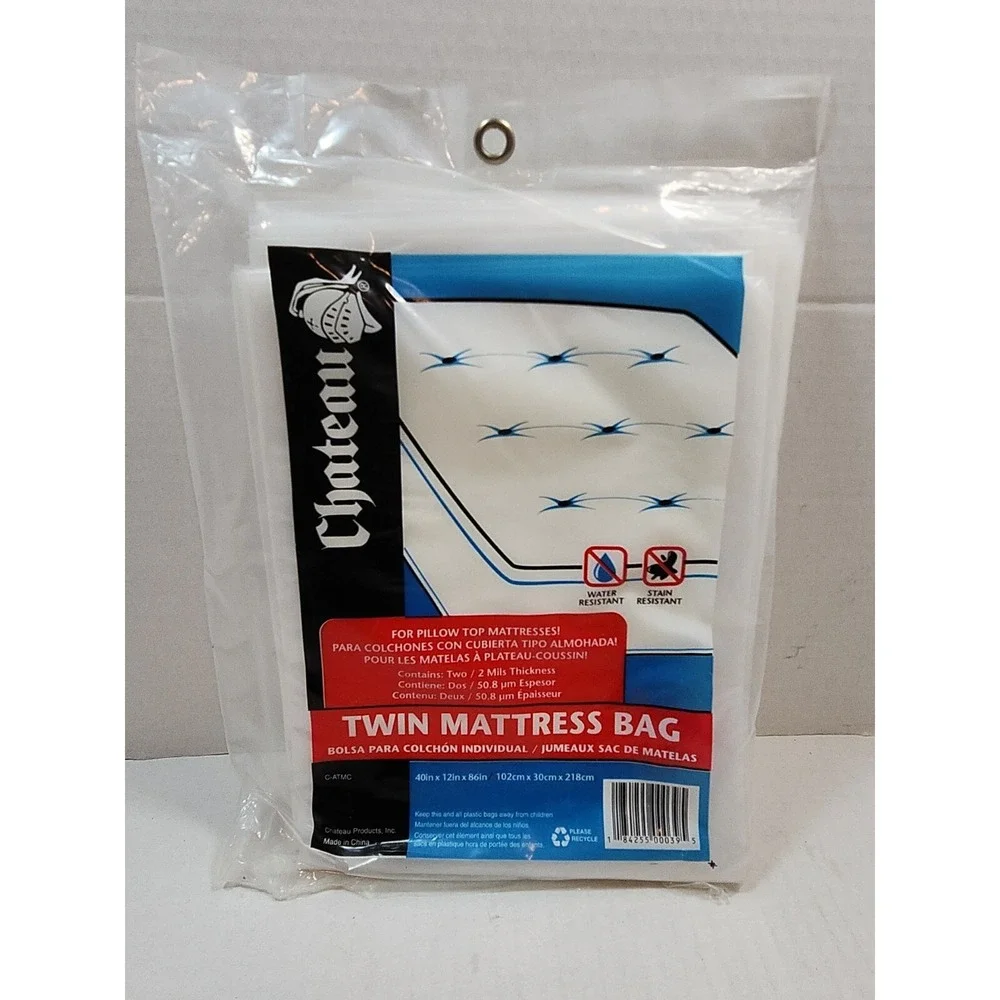 NEW 2 PACK TWIN SIZE MATTRESS BAGS For Moving or Storage 40x12x86